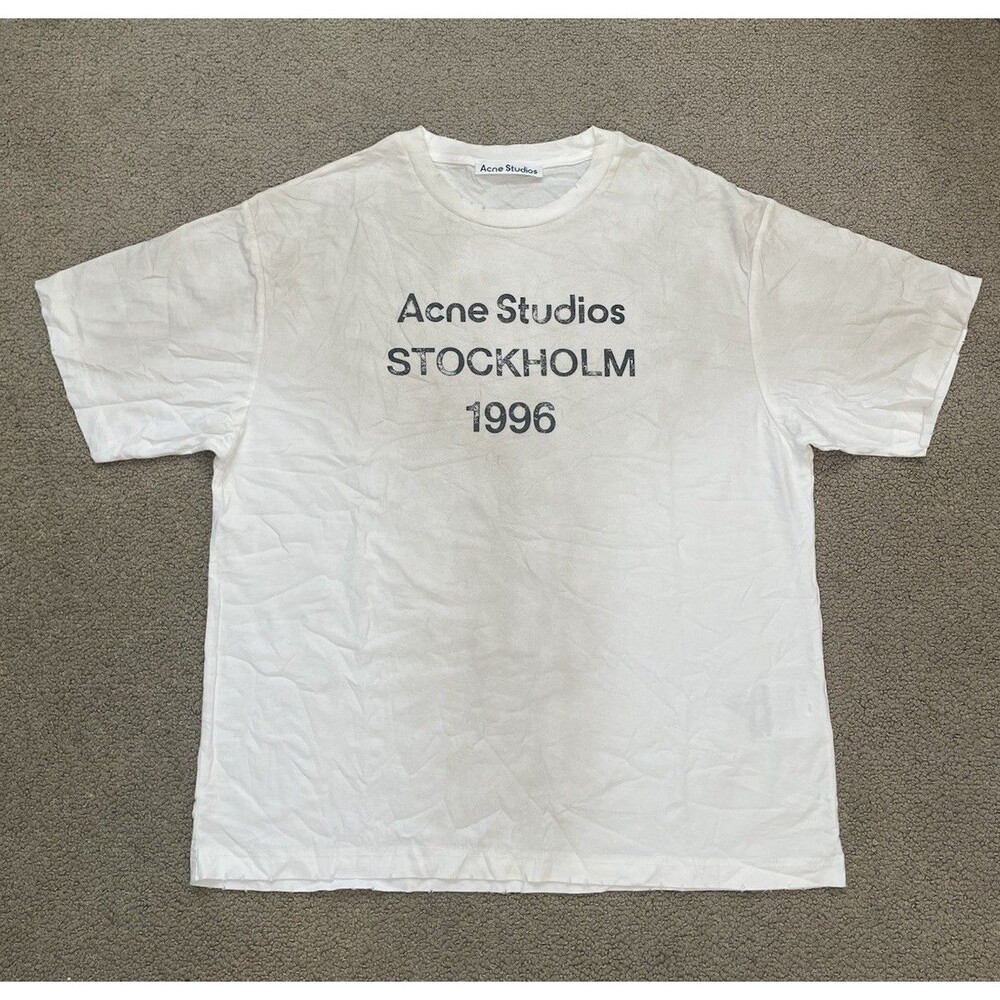 Acne Studios Stockholm 1996 Tee Mens M White Logo Shirt